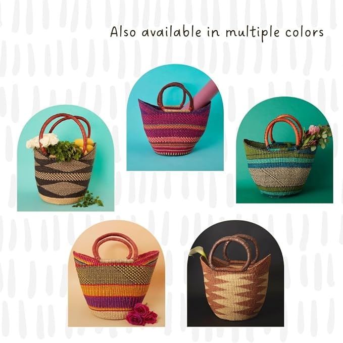 Brown Natural Picnic Basket, Reusable Grocery Bag, Kitchen & Dining Storage, Countertop Fruits Holder, Farmers Market, Beach, Harvesting, Foraging, Decorative, Wicker, Woven, Boho Style