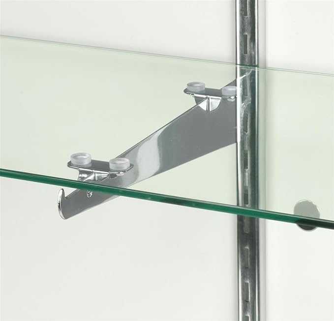 Displays2go Glass Display Counter, Laminated Particle Board, Two Shelves, Sliding Doors – Cherry, Clear (MRC5CHKD)