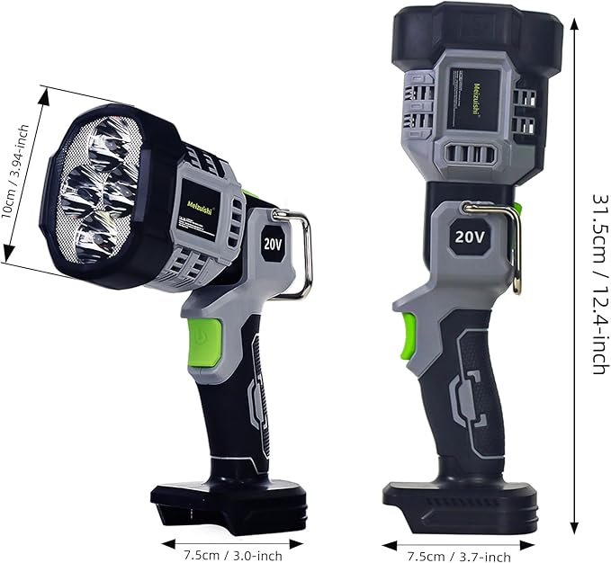 20W Cordless LED Work Light, Switchable Spotlight and Floodlight for 2000 Lumens, Makita 18V/20V LXT, 500m/1640FT Beam, Built-in Hook for Jobsite and Camping (Battery Not Included)