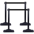 OangeStar 4-Pack Commercial Crowd Control Stanchions with 10ft Retractable Belt - Heavy Duty Queue Barriers for Events, Black Rubber Base Post for High Traffic Areas, Banks & Retail Stores