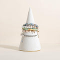 GemeShou Velvet bracelet display stand for selling, white jewelry bangle holder with golden base, felt bracelet storage organizer for nightstand home decor【Bracelet holder-white】