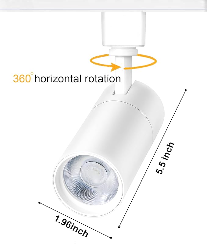 White 20W Track Lighting Heads,2700K-6500K Stepless Dimming H Type LED Track Light Heads Dimmable Rail Ceiling Spotlight Fixtures Accent,CRI90+ 24° 1800LM,4 Pack