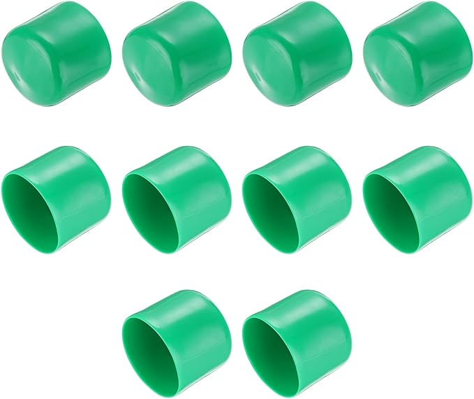 uxcell 10pcs Rubber End Caps 50mm(2 Inch) ID Vinyl Round End Cap Cover Screw Thread Protectors Dark Green