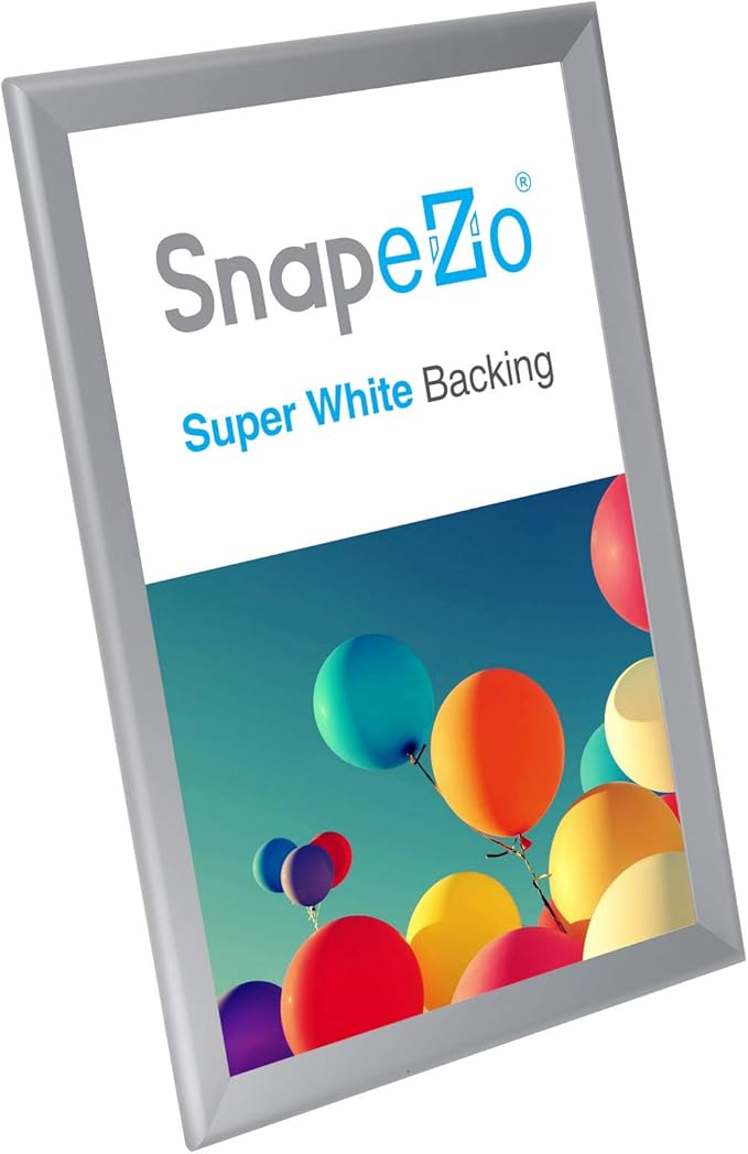 SnapeZo Silver 32x48 Poster Frame, 1.7" Aluminum Profile, Front-Loading Snap Frame, Wall Mounting, Wide Series