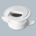 1PK White Patented: Only Cable, Wire, Cord Management, Tool-Free Self-Securing/Locking Grommet with Cap Slider, for Walls, Ceilings, Desks - Used for All Surfaces 3/8" to 1" Thick, Made in USA