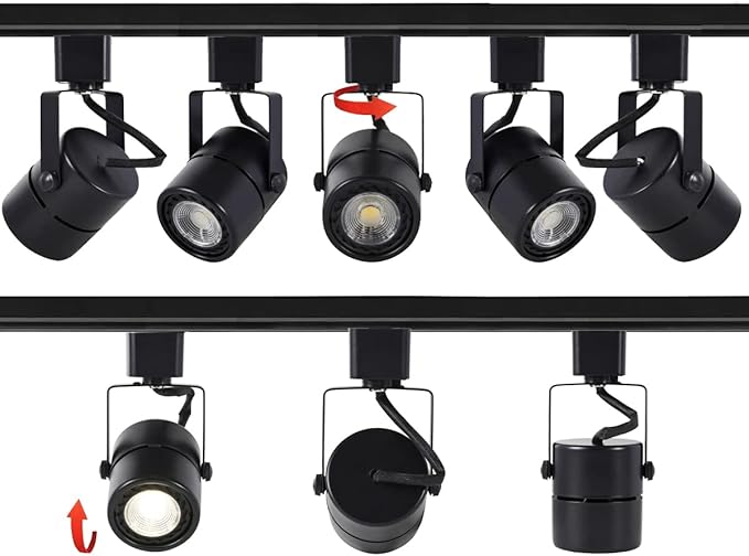 10W H Track Lighting Heads,3000K Warm White Dimmable Bright LED Track Lighting Fixtures for Accent Retail Kitchen Artwork,120V Linear Track Light H Type-CRI90+ 24° - 12 Pack (Black)