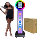Portable Photo Booth for iPad 10.2in 10.9in 11in 12.9in, Metal Shell Selfie Station photobooth Machine,RGB Ring Light,Free Custom Logo, for Parties,Wedding,Christmas,Exhibition