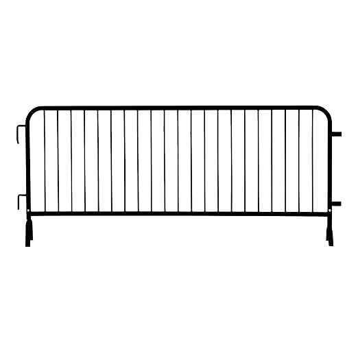 Angry Bull Barricades Metal Interlocking Steel Barricade (8.5 Ft. Heavy Duty, Bridge Feet, Black Powder Coated, Set of 10)