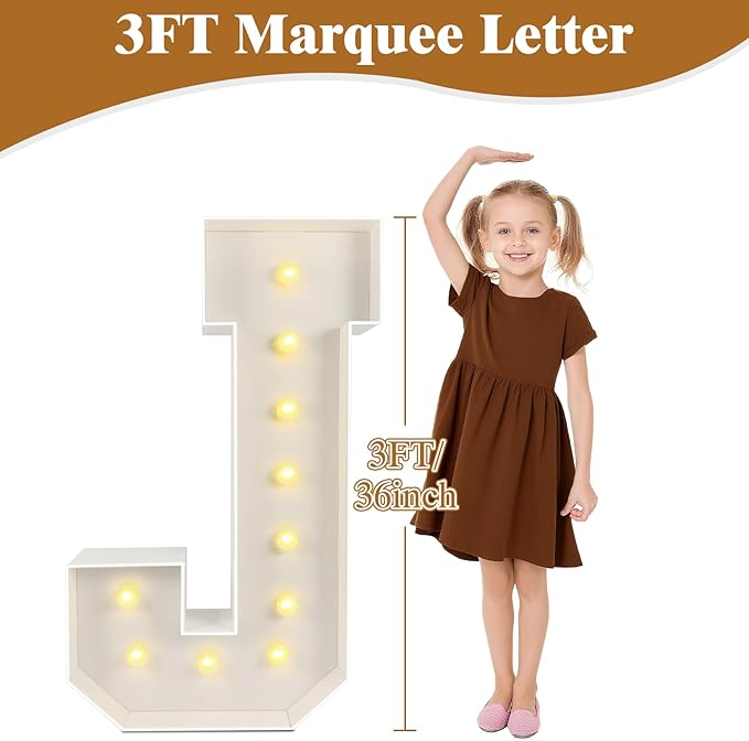 Marquee Light Up Letters: 3FT Large Decorative Signs for Party Decorations Baby Shower Birthday Wedding Engagement Anniversary, 3 Feet Tall Pre-Cut DIY Foamboard Letter X - Easy to Assemble