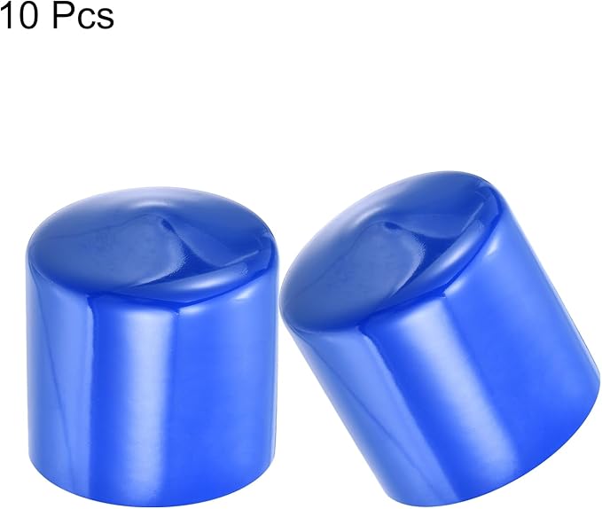 uxcell 10pcs Rubber End Caps 45mm(1 3/4") ID Vinyl Round End Cap Cover Screw Thread Protectors Blue