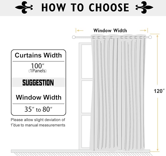 ChrisDowa Room Divider Curtain 120 Inches Long, Wide Blackout Sliding Door Curtain for Bedroom, Room Darkening Privacy Window Curtain for Patio Door (1 Panel Set, Sky Blue, 100 x 120 Inch)
