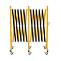 GYMTIME Industrial Expandable Metal Barricade, 16 Feet, Easily Assembled Safety Barrier with Casters, Flexible Mobile Gate, Adjustable Traffic Fence