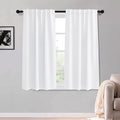 KGORGE Bedroom Curtains 2 Panel Sets, Room Darkening Thermal Insulated Noise Reducing Energy Efficiency Small Window for Bedroom Living Room, Back Tab Rod Pocket, W52 x L54, White