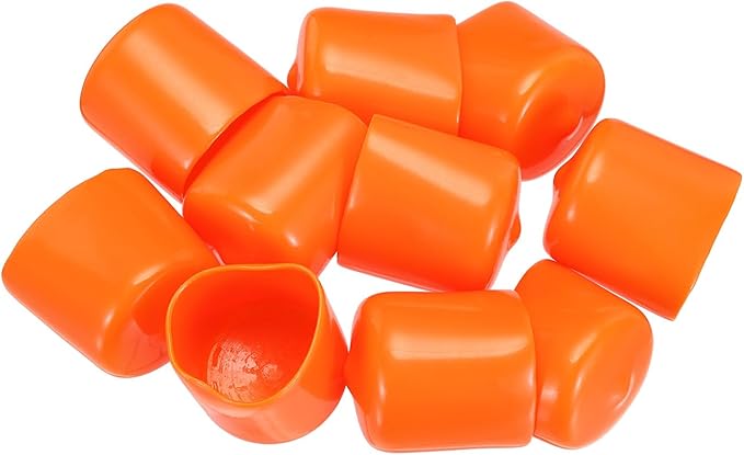 uxcell 10pcs Rubber End Caps 25mm(1") ID Vinyl Round End Cap Cover Screw Thread Protectors,Orange