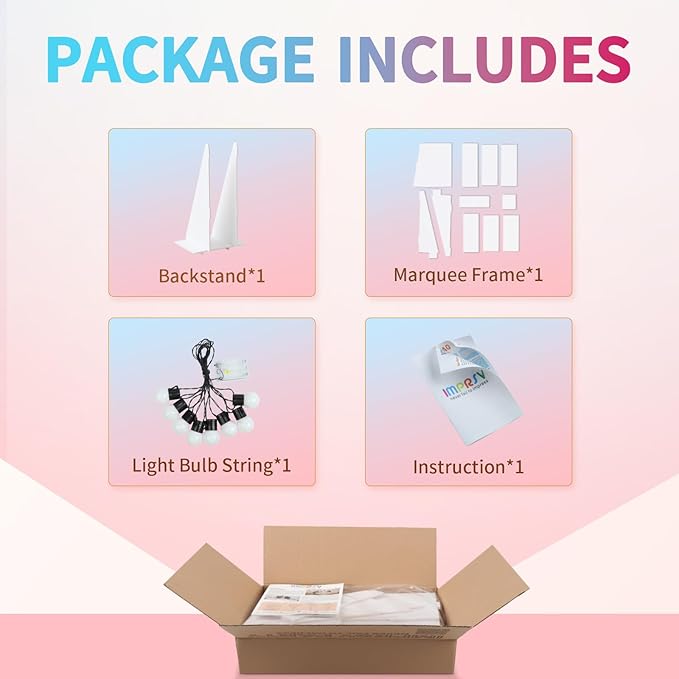 imprsv 3FT Marquee Numbers 16, Light Up Numbers for 16th Birthday Decorations Anniversary Party Decor, Number 16 Light Up Number, Pre-Cut Foam Board Kit