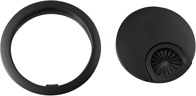 Desk Grommet for Wire Organizer,PC Computer Desk Plastic Grommet Cord, Tidy Cable Hole Cover Organizers,2 Pack (53mm, Black)