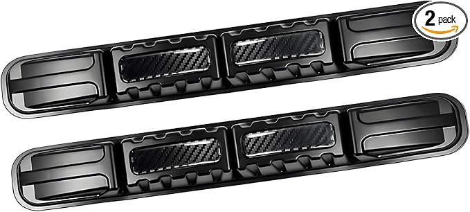 Anti-Collision Patch Car Bumper Protector Trim Universal Anti-Scratch Strip for Front and Rear Bumpersper (Black Carbon Fiber Pattern, 2-Pack)