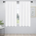 Easy-Going Rod Pocket Blackout Curtains for Bedroom, Room Darkening Window Curtains for Living Room, Thermal Insulated Noise Reduction Solid Window Drapes, 2 Panels(42x63 in, White)