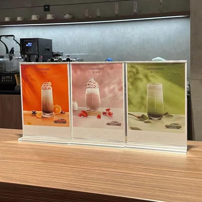 newnewshow 4x6 Inch Clear Acrylic Sign Holder, Display Stand, Plastic Card Holder for Business, Office, Retail (4x6 Inch 24 Pack)