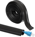 MECCANIXITY 10ft Cable Management Sleeve, 5/16 Inch ID Flexible Cord Wires Hider Cover Insulation Snap-fit Protector for Substation, High-Voltage Electrical Networks, Black