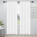 Easy-Going Rod Pocket Blackout Curtains for Bedroom, Room Darkening Window Curtains for Living Room, Thermal Insulated Noise Reduction Solid Window Drapes, 2 Panels(34x84 in, White)