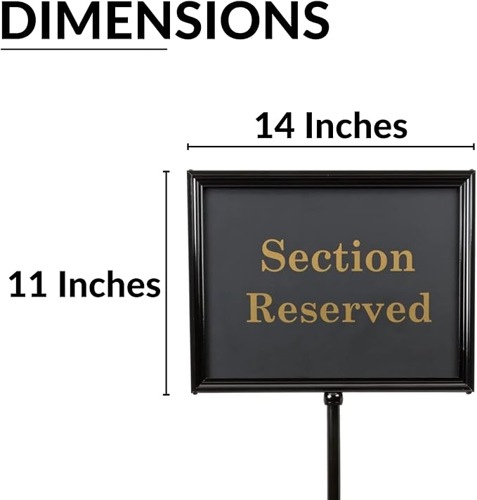 Sign Holder Stand for Restaurant Entrances, Adjustable Sign Stands for Display, Pedestal Sign Holder, Includes 8 Inserts | 28 Inches High | 11 x 14 Inch Frame - by Chef Master 90033