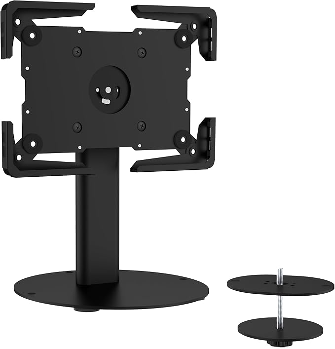 Mount-It! Universal Tablet Stand with Tilt, Anti-Theft Retail iPad POS Kiosk Stand, Fits Tablets from 9.7" to 13" Screen Size, 90° Rotation for Portrait and Horizontal Viewing, Durable Steel, Black