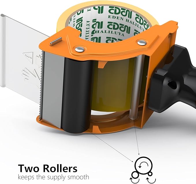 Fast Reload 3 Inch Wide Large Tape Gun Dispenser Packing Packaging Sealing Cutter (TG04-ORG)