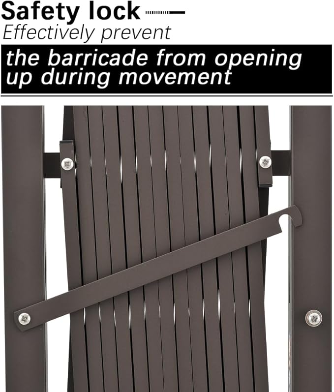 GYMTIME Metal Expandable Barricade, Portable Safety Barrier with Casters, Flexible Mobile Folding Security Gate, Adjustable Traffic Fence for Home, School, Warehouse, 5.2 Feet, 34 inch High