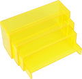 ELEGANTLIFE Acrylic Display Riser,4.3mm Heavy Duty Crystal Display Stand Shelf Layered Aesthetic, Jewelry Display Shelf Risers for Décor,4 Pack Set Multi-color (Yellow)