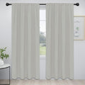 Easy-Going Rod Pocket Blackout Curtains for Bedroom, Room Darkening Window Curtains for Living Room, Thermal Insulated Noise Reduction Solid Window Drapes, 2 Panels(52x84 in, Greyish White)