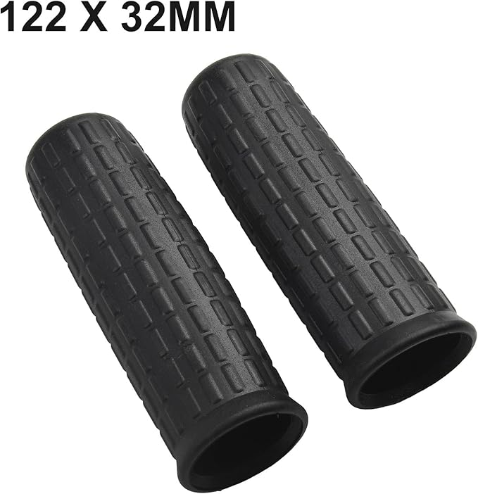 2Pcs Wheelbarrow Rubber Handles Replacement, Anti-slip Handle Grip Covers Weatherproof Handles Non-Slip Round Tubes for Garden Carts(122x32mm Black)