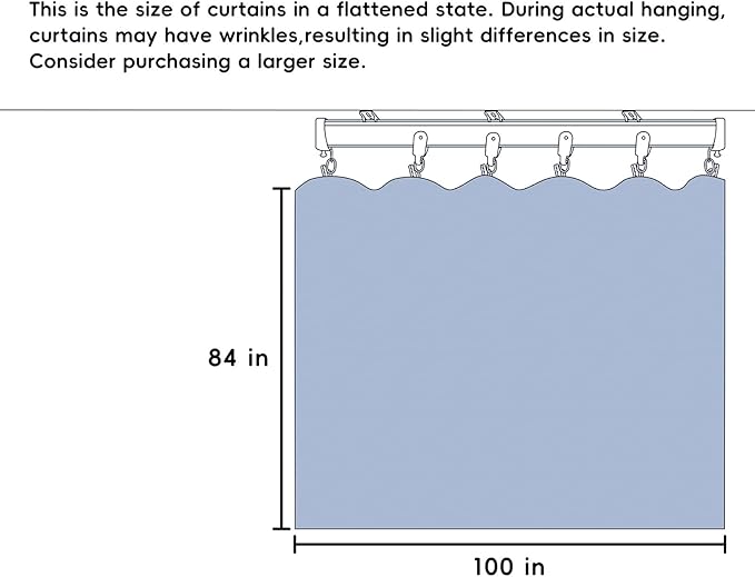 Room Divider Curtains with Flexible Ceiling Tracks Set,Blackout Curtain Ceiling Mount Curtain Track Privacy Room Dividers Ceiling Track Curtain Rod(Black Drape & Black Rail W 8.3 × H 7 FT)