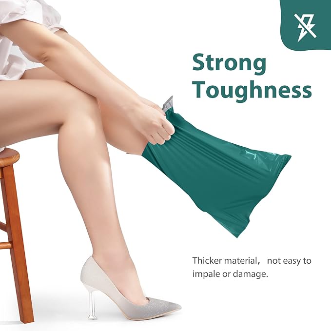 Fuxury Poly Mailers 12x15.5 Inch 500 Pcs, Bulk Shipping Bags for Clothing, Strong Adhesive Shipping Envelopes for Small Business Suppliers,Waterproof Mailers Poly Bags Mailing Envelopes Forest Green