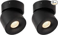 Aisilan Ceiling Spot Lights Indoor 2 Pack, 15W Modern LED Spotlight 350° Directional Accent Lighting, Dimmabel Spotlight Fixtures for Picture Panting Living Room Bedroom Mural,3000K, CRI 97, Black