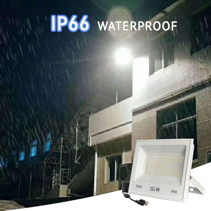 150W LED Flood Lights Outdoor 2 Pack,13000LM Super Bright Security Light, IP66 Waterproof Outdoor Floodlight,6500K Daylight White Exterior Spot Lights for Yard,Backyard,Stadium