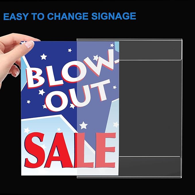 Dingelex Acrylic 11 x 17 Vertical Sign Holder Wall Mount,Clear Door Sign Holder Hanging Plastic Document Holder,Acrylic Wall Frame Plastic Wall Holders for Paper,6 Pack,No Drilling,Portrait