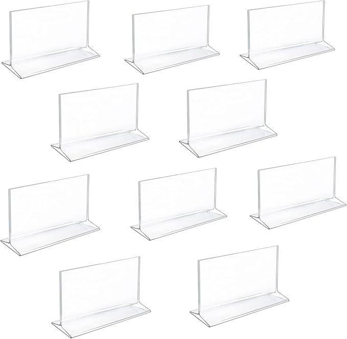 Azar Displays 142704 8.5-Inch W x 5.5-Inch H Top- Load Acrylic Sign Holder, 10-Pack