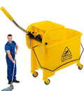Commercial Mop Bucket with Wheels, 20 Quart Side Press Wringer Combo Mop Bucket with Wringer Combo for Home Hotel Restaurant