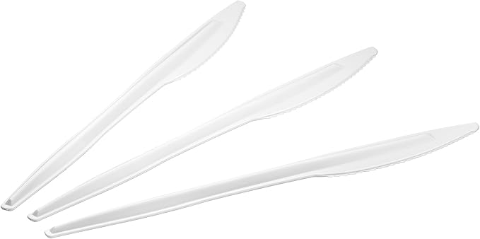Settings Plastic Knives, Disposable Silverware cutlery, Bulk, White, 1000 Count