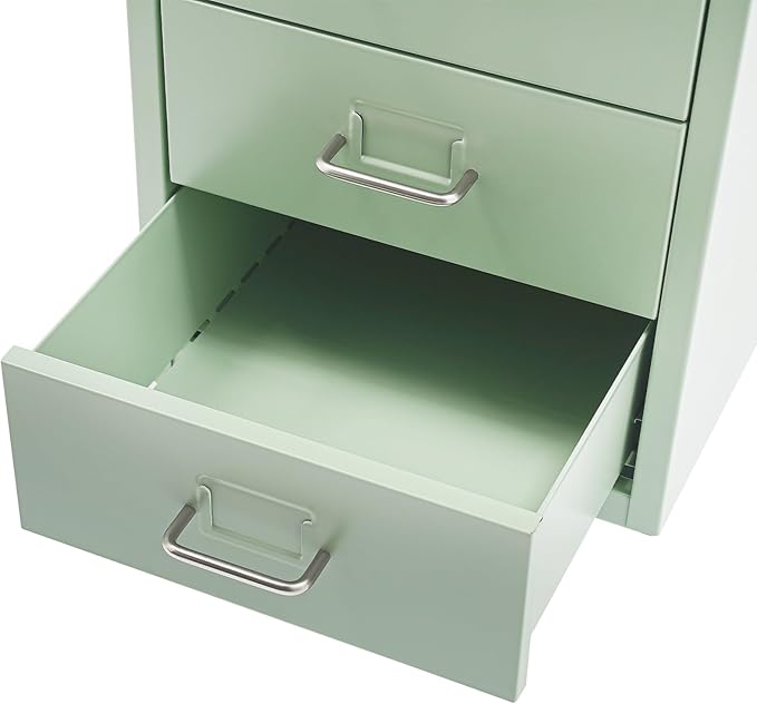 Vertical File Cabinet with 6 Drawer, Metal File Cabinet with Lock Filing Storage with Mobile Casters for A4 Legal/Letter Size Narrow