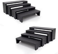 Large Display Wood Risers Wooden Stand 8 Tier Wood Racks Decorative Rectangular, 2 Set 8 Piece Cupcake Stands Cologne Perfume Organizer Dessert Showcase Items(black)