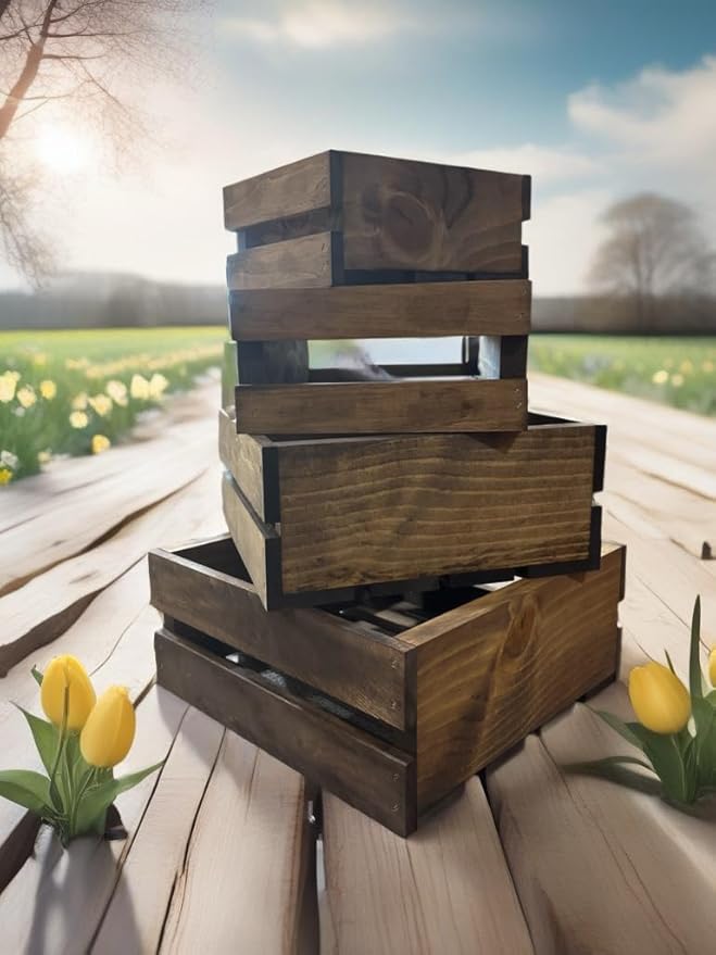 Darla'Studio 66 Set of 4 Nesting Box Wood Crates
