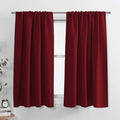 PONY DANCE Burgundy Red Blackout Curtains, Lights Block Out Window Treatment Curtain Sets for Home Decoration on Christmas & Thanksgiving Day (2 Panels,Red, W42 x L40 inches)