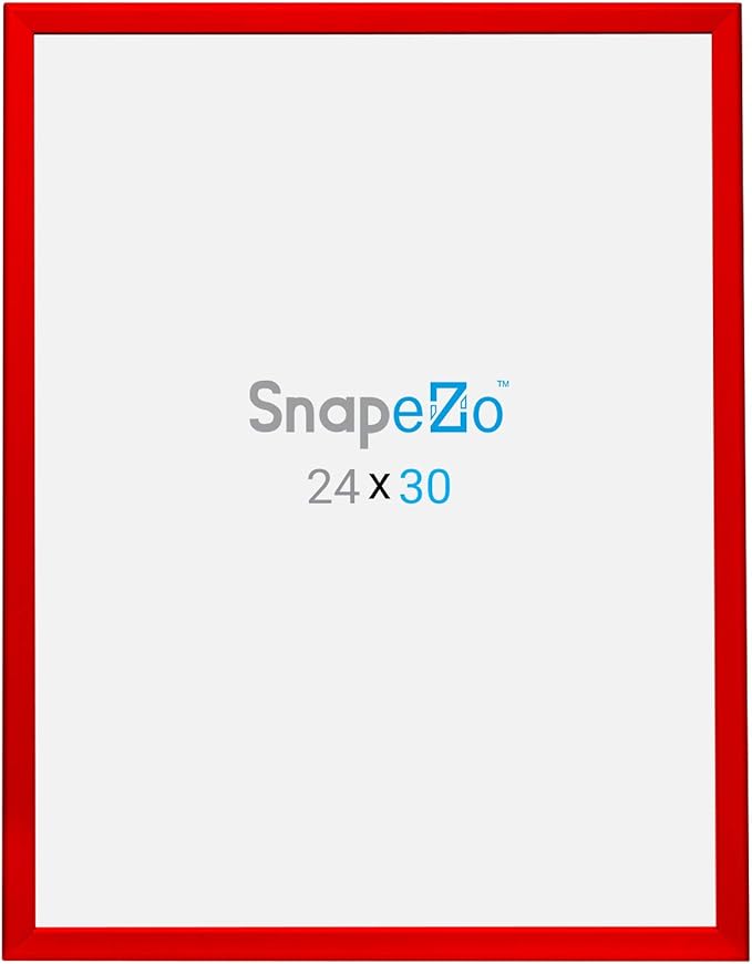 SnapeZo Poster Frame 24x30, Red, 1.25 Inch Aluminum Profile, Front-Loading Snap Frame, Wall Mounting, Professional Series