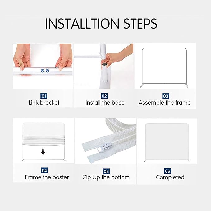 Customizable Tension Fabric Display Backdrop,Stand Banner with HD Printing for Trade Show,Exhibition,Booth,Conference,Weddings,Party,Quick Curtain Show(Frame+Single-Sided Print 7.5x20ft)