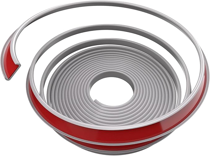 U-Shape Edge Banding, 0.8 inch x 20ft Edge TPE Self Adhesive Veneer Edging Trim Flexible Edge Protector, Strip for Countertop Cabinets Table Restoration Shelves, Grey