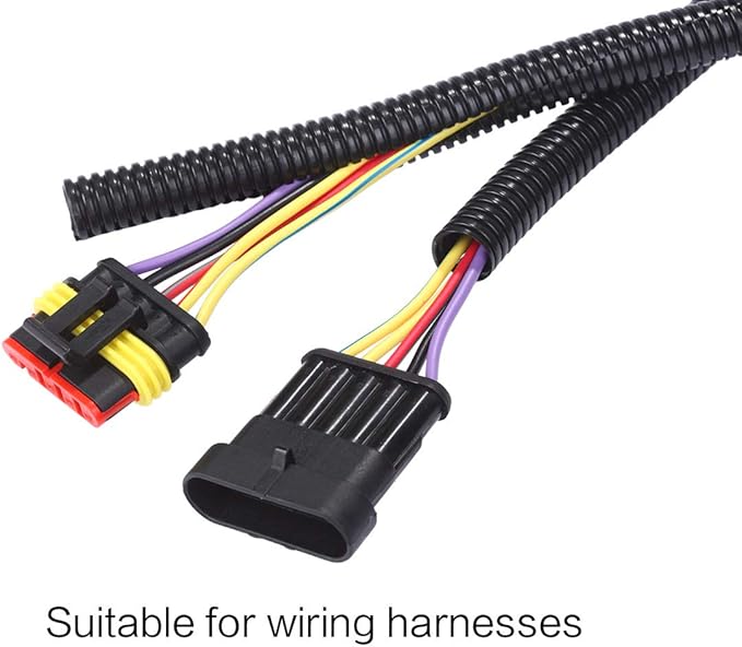 Alex Tech 50ft - 1/4 inch Split Wire Loom Tubing - Black