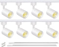 VANoopee 8-Light LED Track Lighting Kit with 6.6FT H Type Track Rails, Dimmable Track Light Heads Bright Ceiling Spotlight Fixture for Kitchen Accent Art, 3000K Warm White, No Flicker 10W 800lm White
