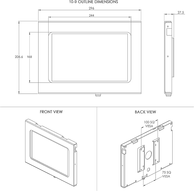 TABcare Locking Security Metal Case for Apple iPad Air 3 10.5 for Kiosk, POS, Store, Show Display (Black, iPad Air 3 10.5")
